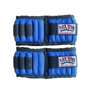 All Pro Contour Foam Adjustable Ankle Wrist Weights 5 lb Pair Blue Black